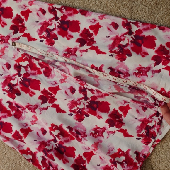 Like new Crepe Midi Slip Dress a new day red floral - Picture 5 of 6